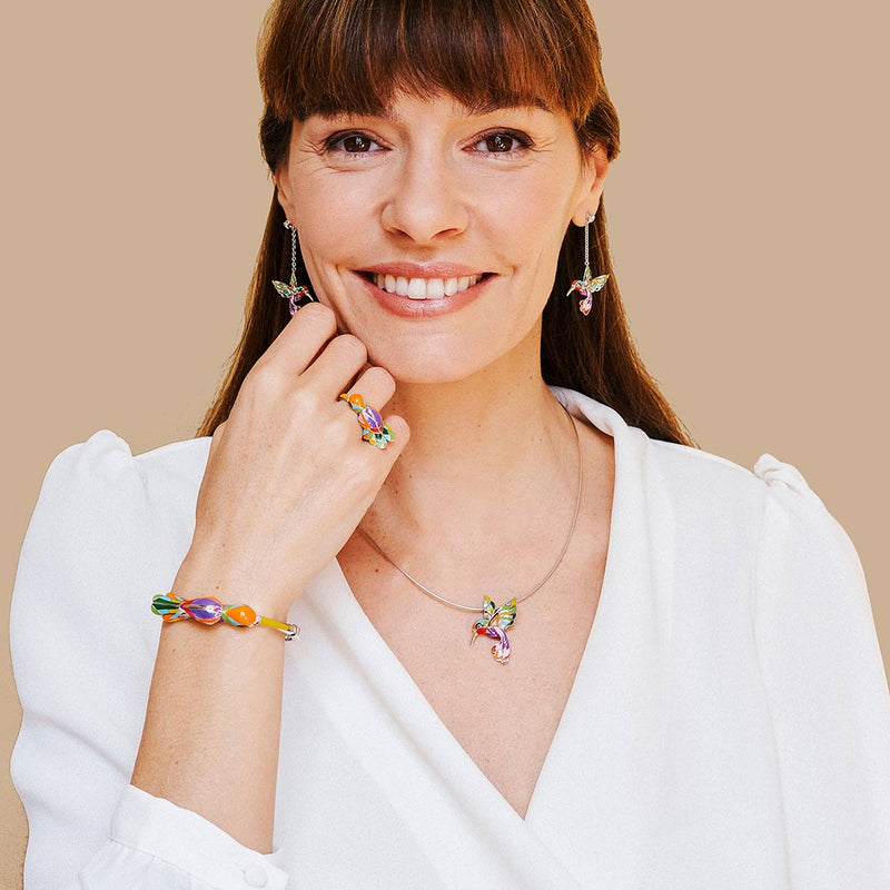 PARURE EN ARGENT COLIBRI