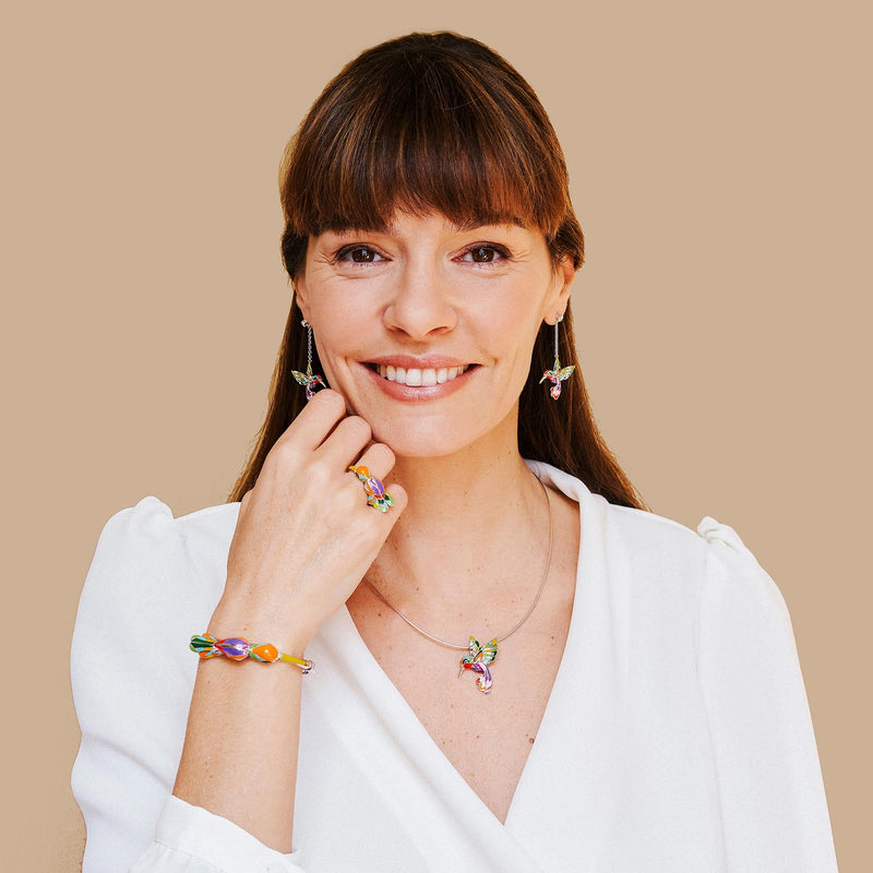 PARURE EN ARGENT COLIBRI