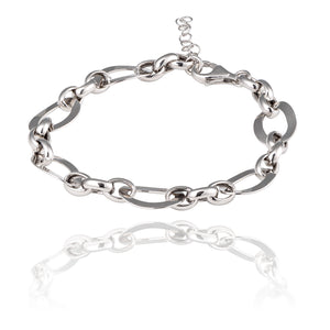 Bracelet maille cercle en argent massif