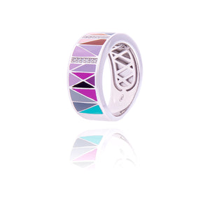 Bague rose pour femme en argent massif