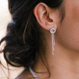 Boucle d'oreilles en argent rhodié pour femme