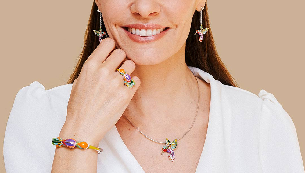 PARURE EN ARGENT COLIBRI