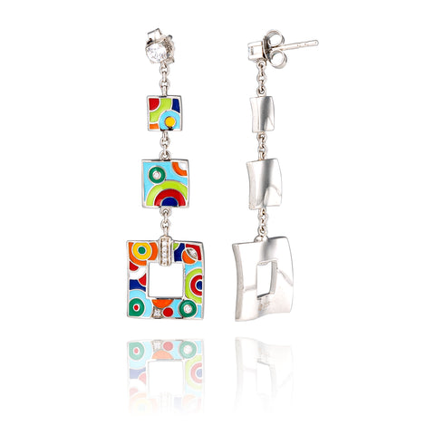 Boucles d'oreilles  originales en argent massif