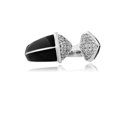 bague argent black and white