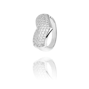 bague argent massif en v