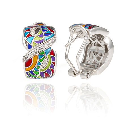 Boucles d'oreilles argent multicolore