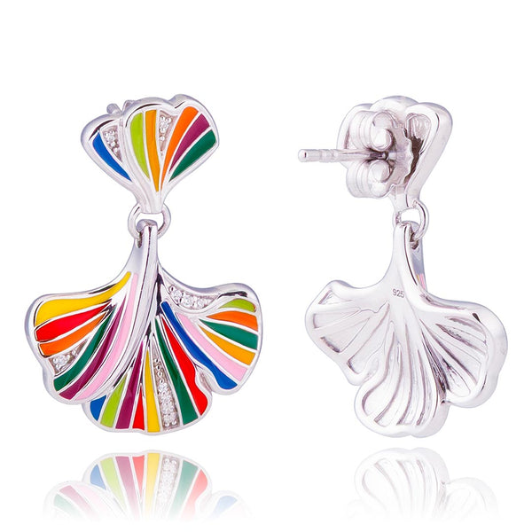Boucles d'oreilles feuille de Ginkgo