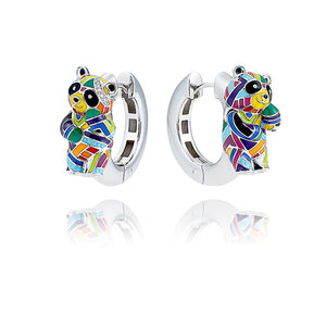 créoles panda pour femme