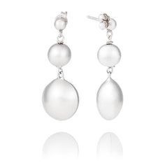 boucles d'oreilles perles pendantes en argent