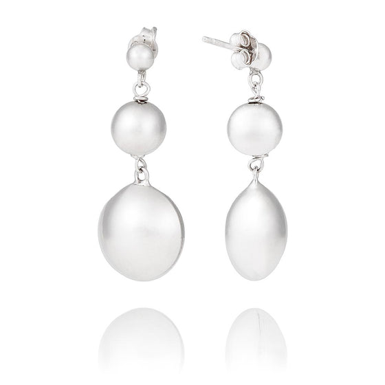 boucles d'oreilles perles pendantes en argent