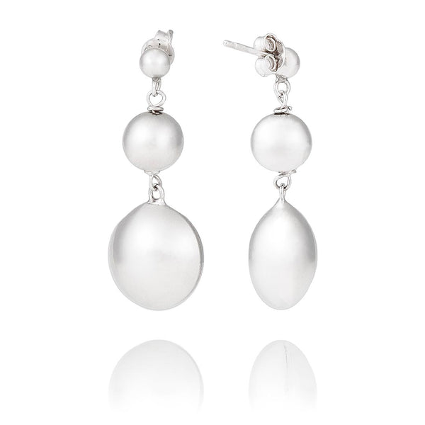 boucles d'oreilles perles pendantes en argent