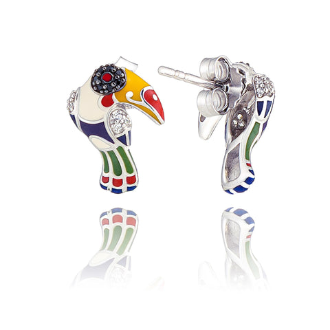 boucles d'oreilles argent 925 oiseau