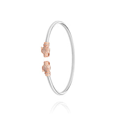 bracelet panthère argent massif