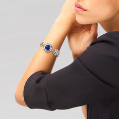 bracelet en argent coloré massif pour femme
