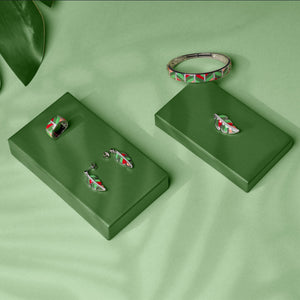 bracelet vert argent