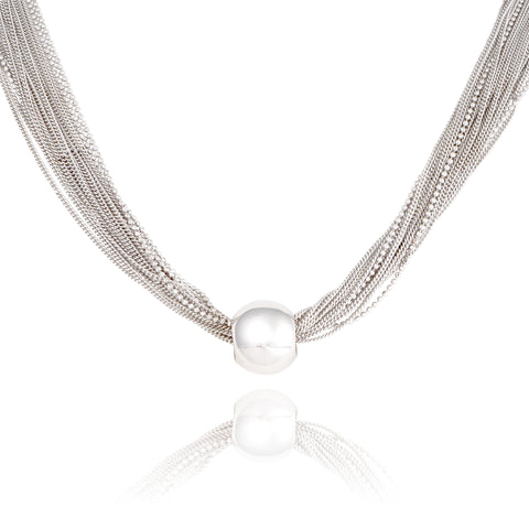 Collier en argent massif avec mailles