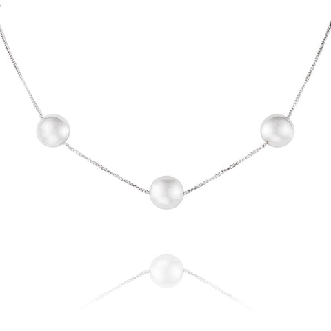 collier en argent avec perle