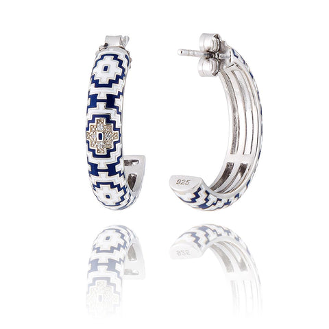  créoles aztèques en argent massif 