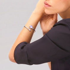 Bracelet femme argent pierre violette