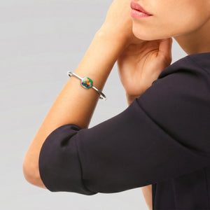 bracelet rigide oiseau argent massif