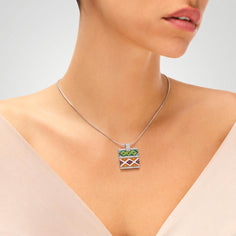 Pendentif carré Mexique en argent Una Storia
