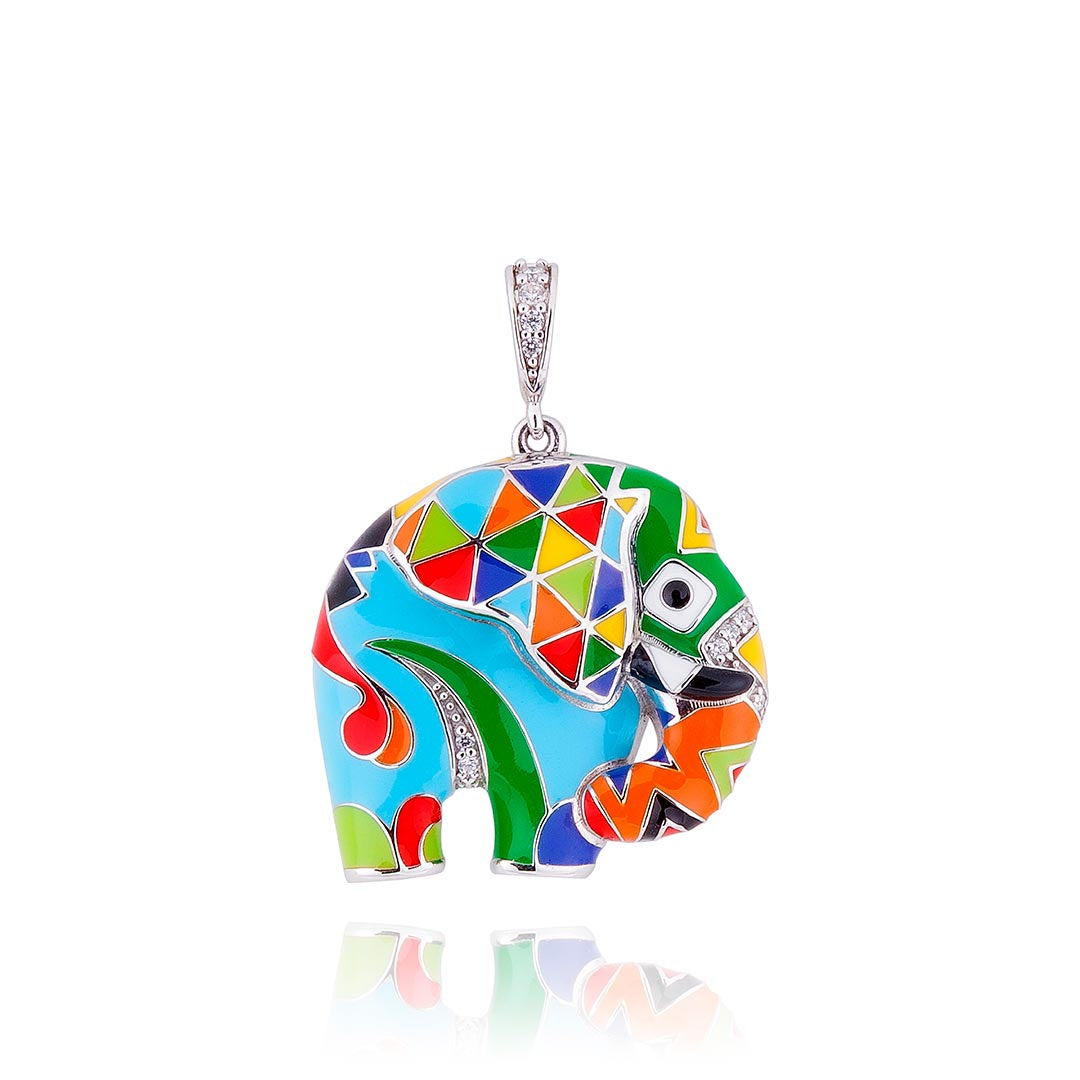 Broche éléphant En Cristal Strass - Environ 4x3cm, Avec Anneau Pour Pendentif - Pochette Velours Incluse - Bijou Fantaisie élégant Et Brillant !