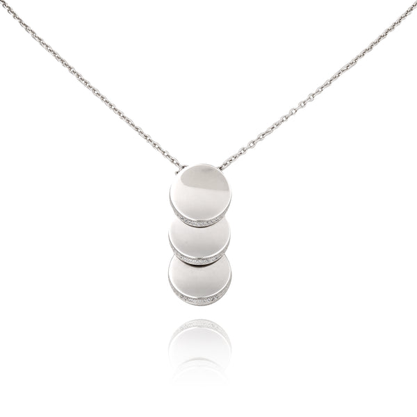 collier argent et oxydes de zirconium