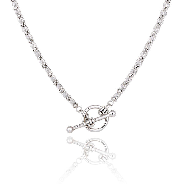 Sautoir (collier Long) 19ème Siècle En Argent Sterling - Bijou Ancien Occasion Avec Chaînes