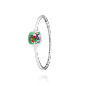 jonc argent 925 rhodié toucan