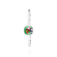 jonc argent 925 rhodié toucan