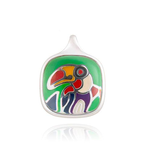 pendentif toucan argent massif
