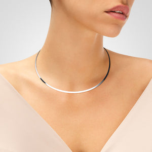 collier rigide en argent massif