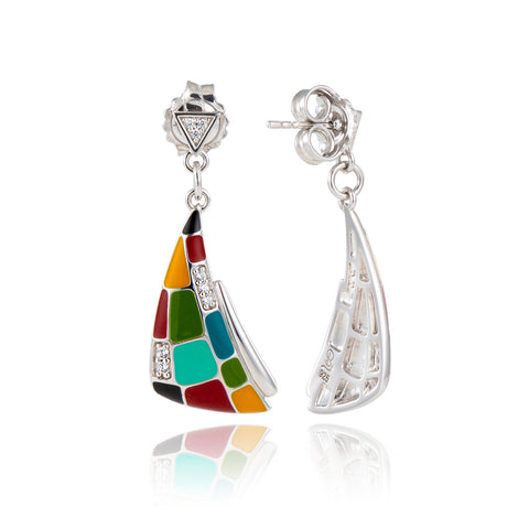 Boucles d'oreilles pyramide colorée