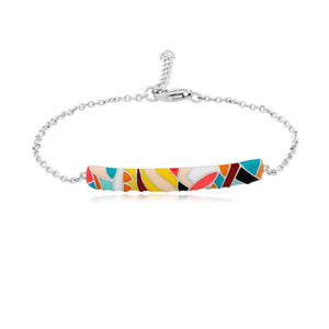 Bracelet en argent barrette multicolore pour femmes
