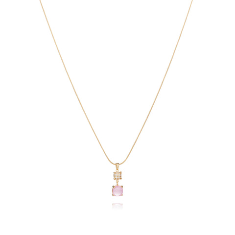 Collier argent doré Manarola rose et oxydes