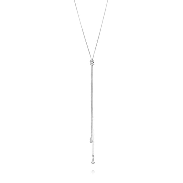 Collier sautoir en argent goutte d'eau pour femmes