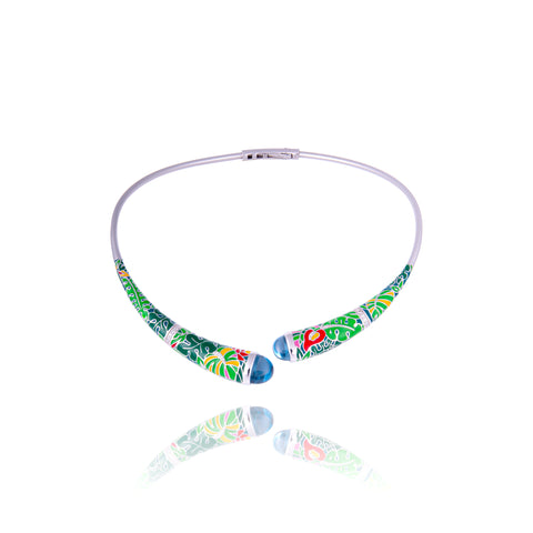 collier jungle argent massif