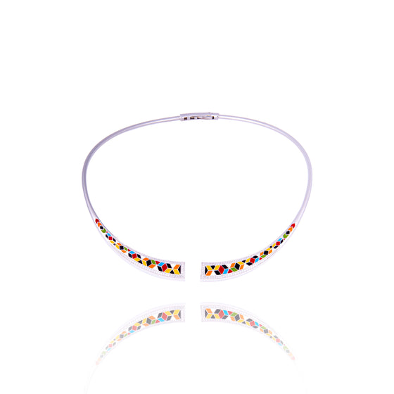 collier multicolore rigide pour femme