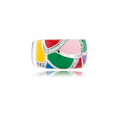 Bague romantique en argent coloré