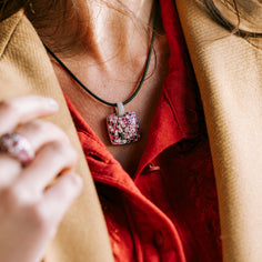 pendentif rose argent massif