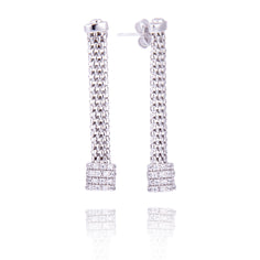 Boucles d'oreilles en argent massif et oxydes