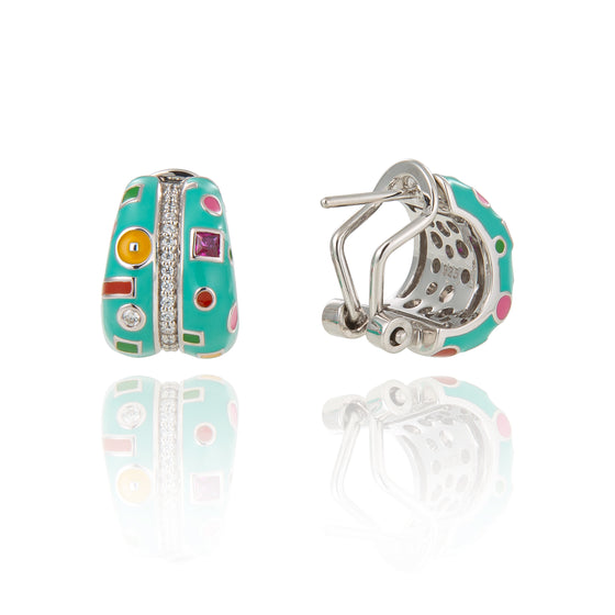 Boucles d'oreilles anneaux pour femme - Argent sterling. Color