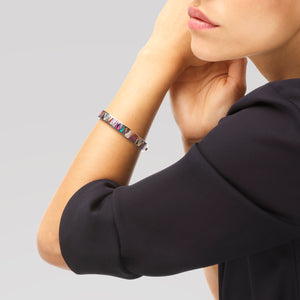 Bracelet argent coloré moderna porté femme