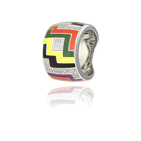 Grosse bague argent moderne