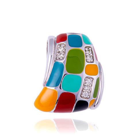 Pendentif argent mosaïque