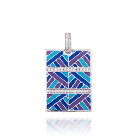 pendentif rectangulaire en argent