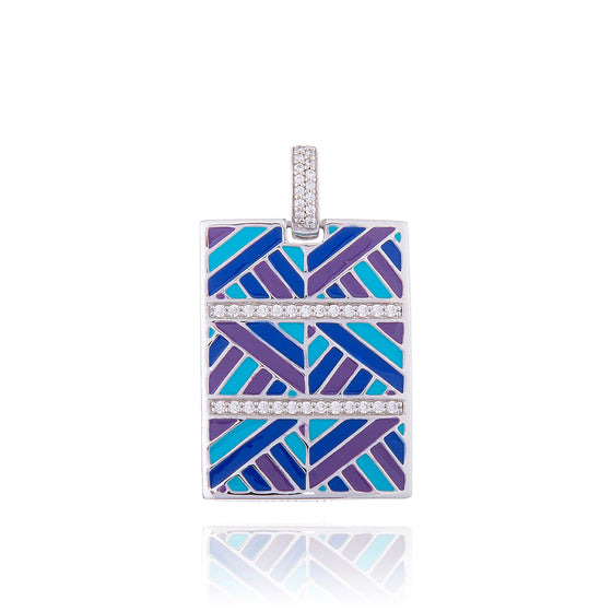 pendentif rectangulaire en argent