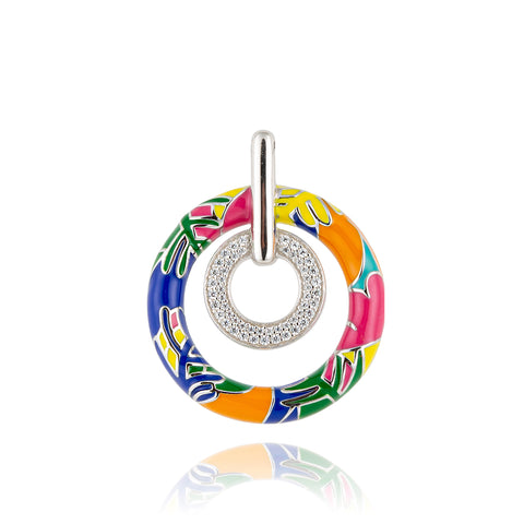 pendentif rond en argent massif