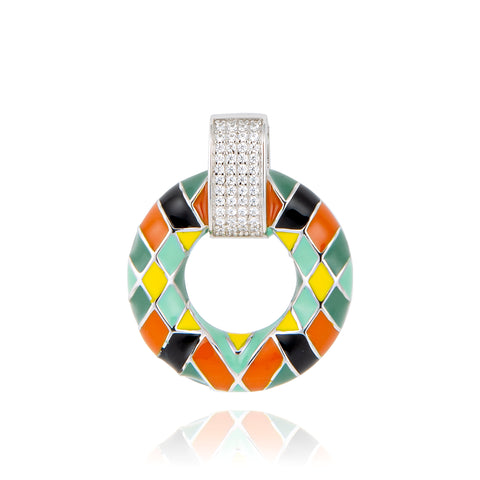 pendentif rond en argent Burano
