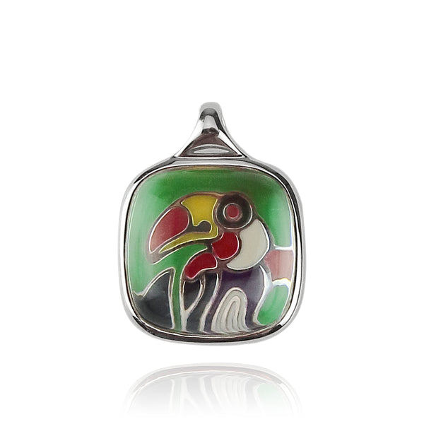 Pendentif argent Toucan Art abstrait